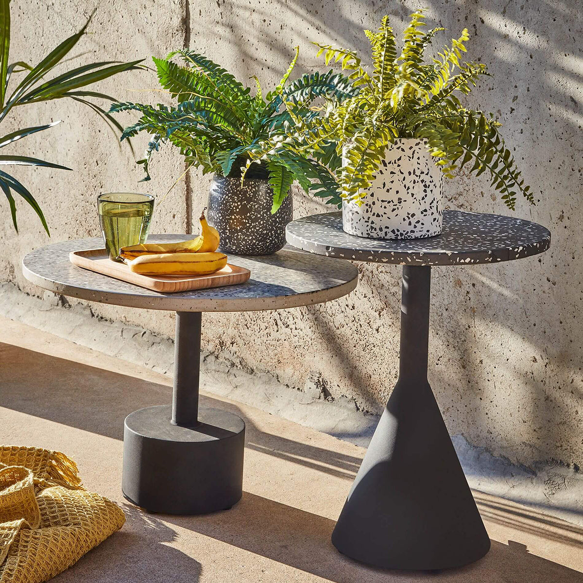 LaForma - Buy Melano Side Table (Black, Black Terrazzo, 40Dia