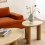 Camille Pebble Marble Side Table - Oak/Crema Marble