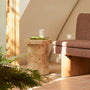 Valentina Burlwood Round Side Table - Burlwood