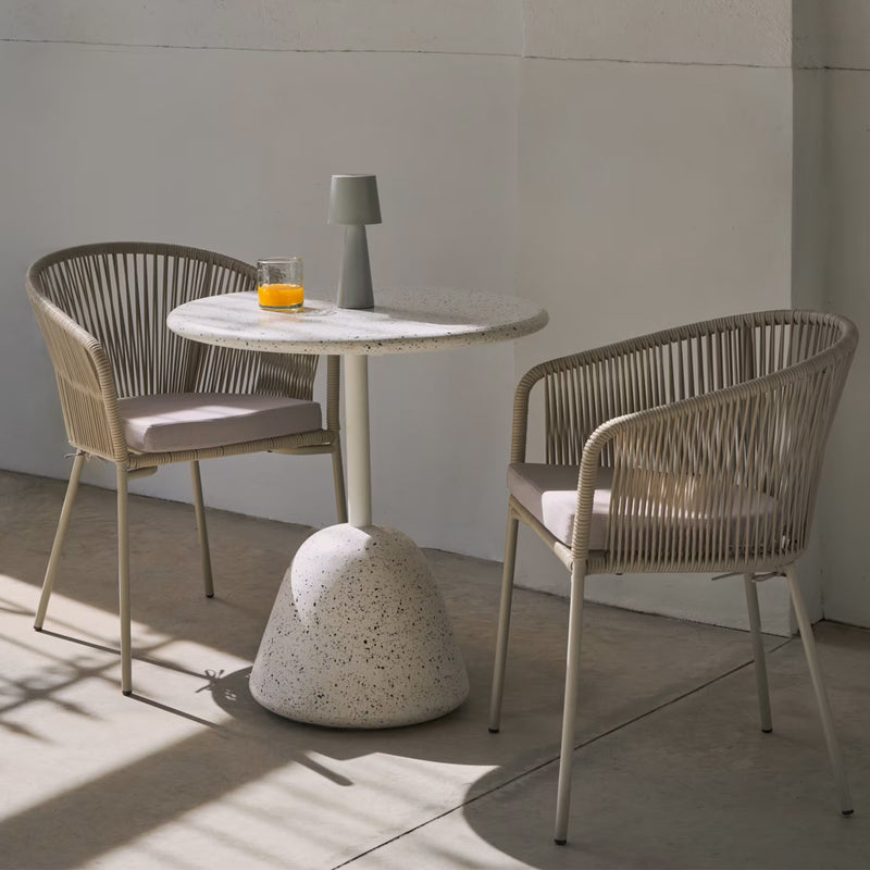 Saura Round Outdoor Dining Table (White, 70cm)