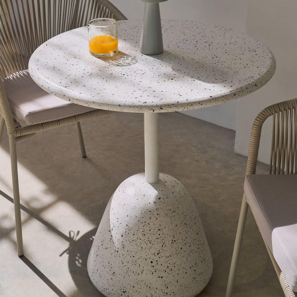 Saura Round Outdoor Dining Table (White, 70cm)