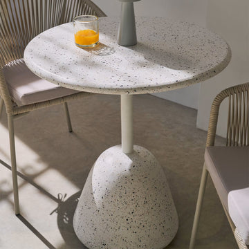 Saura Round Outdoor Dining Table (White, 70cm)
