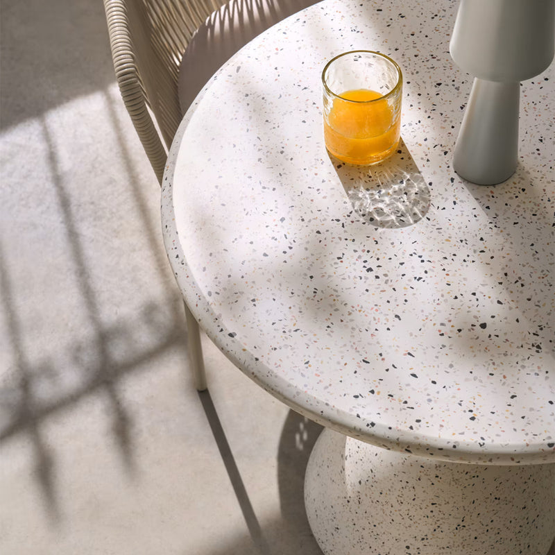 Saura Round Outdoor Dining Table (White, 70cm)