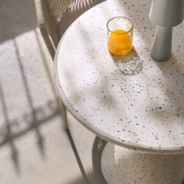 Saura Round Outdoor Dining Table (White, 70cm)