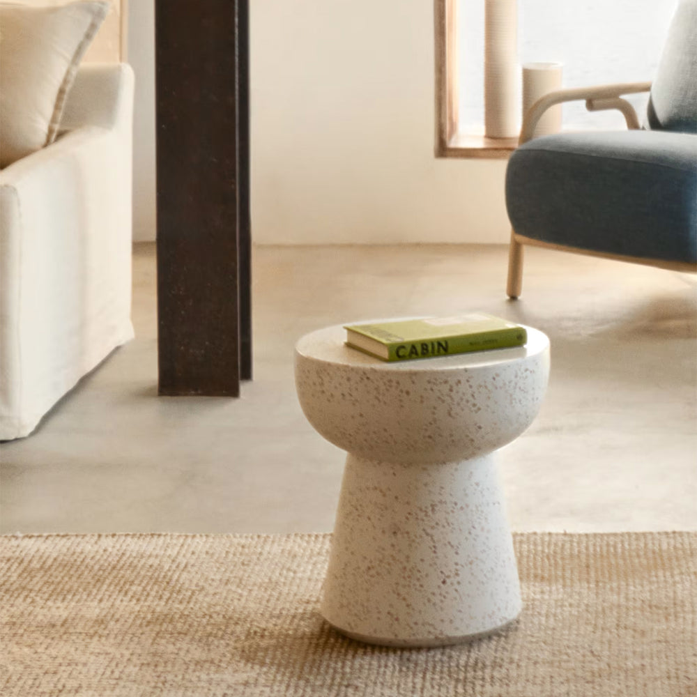 Pada White Terrazzo Side Table
