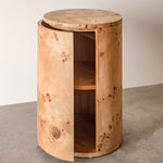 Vernier Round Burl Side Table (Left)