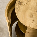 Vernier Round Burl Side Table (Left)