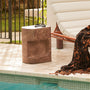 Palermo Side Table (Natural Stone Finish) - Emperador Chocolate Brown Marble Finish