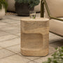 Palermo Side Table (Natural Stone Finish) - Toscano Travertine Finish