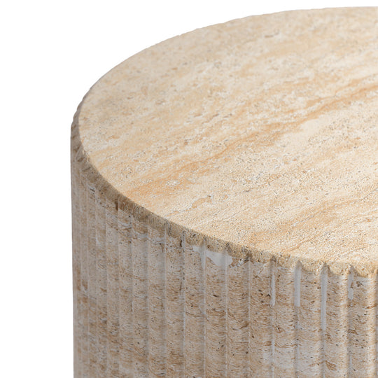 Roma Side Table (Travertine Finish) – Life Interiors