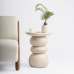 Sorento Side Table (Travertine Finish)