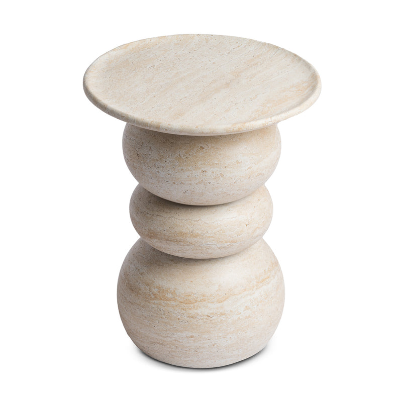 Sorento Side Table (Travertine Finish)