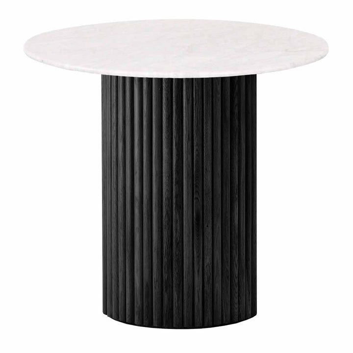 Cosmos Side Table (Black Oak, Carrara Marble)