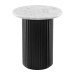 Cosmos Side Table (Black Oak, Carrara Marble)