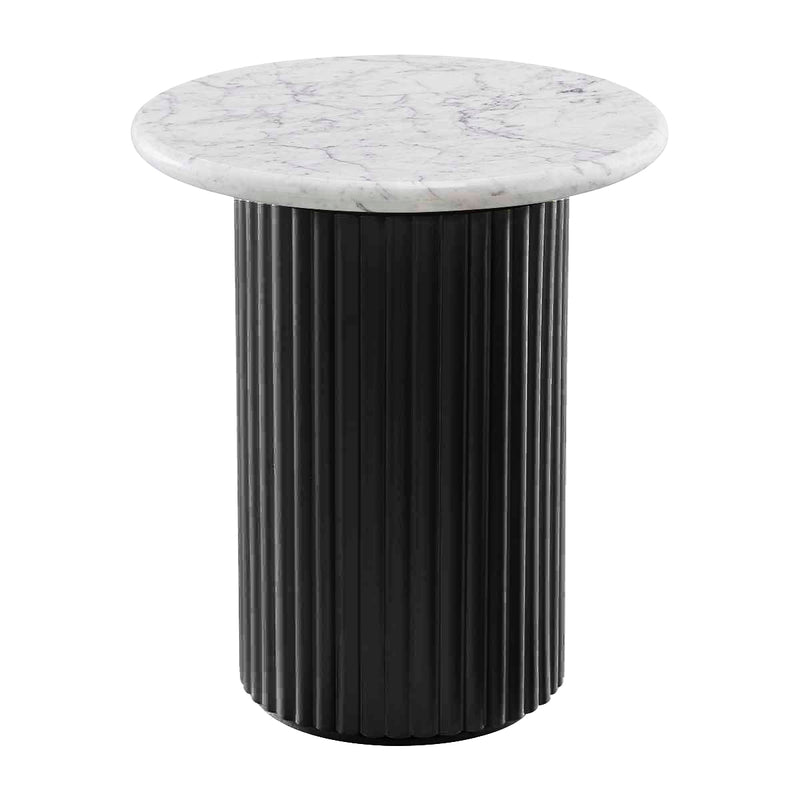 Cosmos Side Table (Black Oak, Carrara Marble)