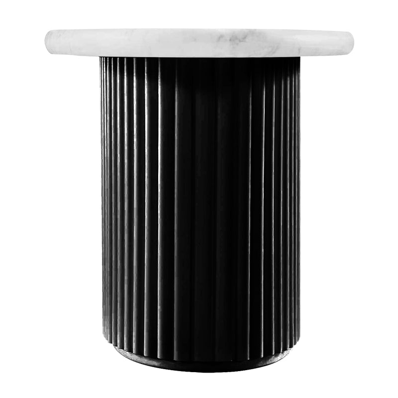 Cosmos Side Table (Black Oak, Carrara Marble)