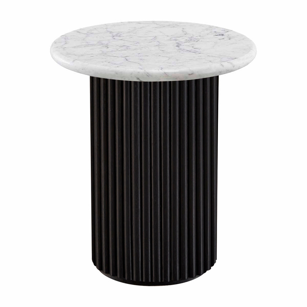 Cosmos Side Table (Black Oak, Carrara Marble)