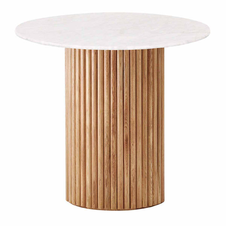 Cosmos Side Table (Oak, Carrara Marble)