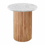 Cosmos Side Table (Oak, Carrara Marble) - Cosmos Side Table (Oak, Carrara Marble)