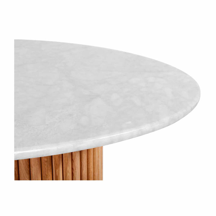 Cosmos Side Table (Oak, Carrara Marble)
