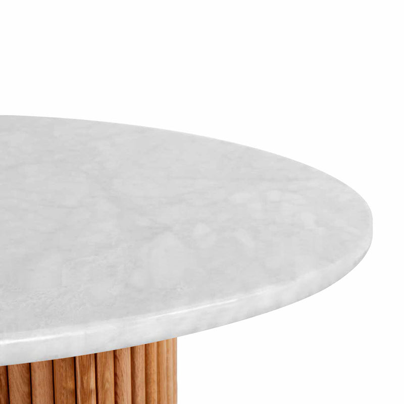 Cosmos Side Table (Oak, Carrara Marble)