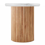 Cosmos Side Table (Oak, Carrara Marble)