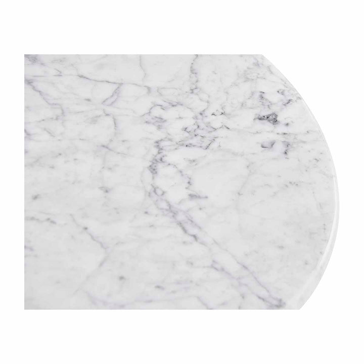 Cosmos Side Table (White Oak, Carrara Marble)
