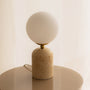 Camille Marble Table Lamp - Travertine