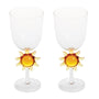 Le Soleil Wine Glasses (Set of 2, Clear/Miel) - Le Soleil Wine Glasses (Set of 2, Clear/Miel)