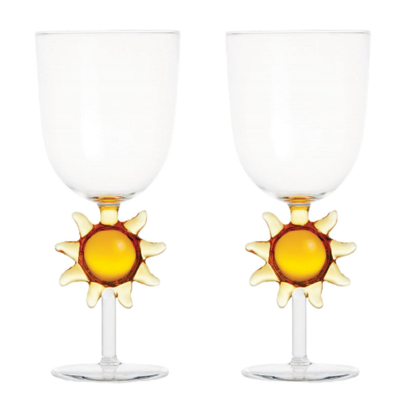 Le Soleil Wine Glasses (Set of 2, Clear/Miel)