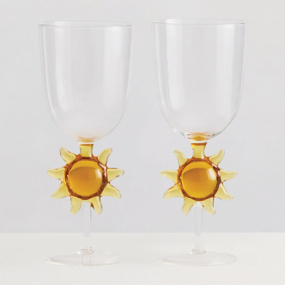 Le Soleil Wine Glasses (Set of 2, Clear/Miel)