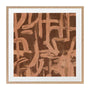 Primal Dark Brown II Art Print - Oak Framed Print, With Matboard / 68 x 68cm