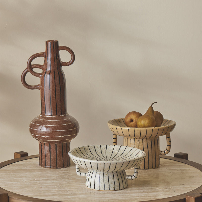 Kos Ceramic Vase Large (Dark Brown)