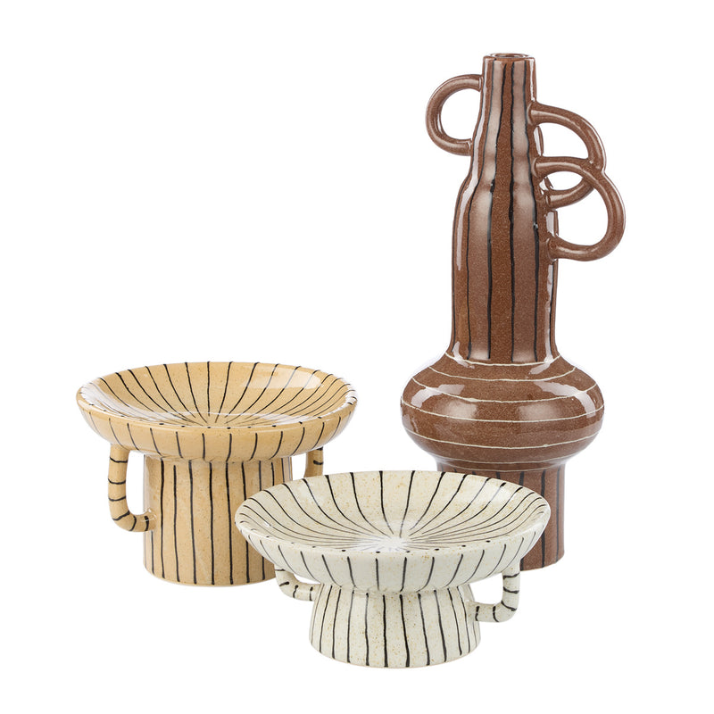 Kos Ceramic Vase Large (Dark Brown)