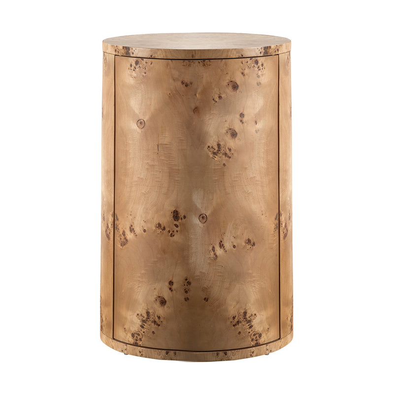 Vernier Round Burl Side Table (Left)