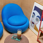 Babette Swivel Armchair - Mark Cobalt Blue Weave