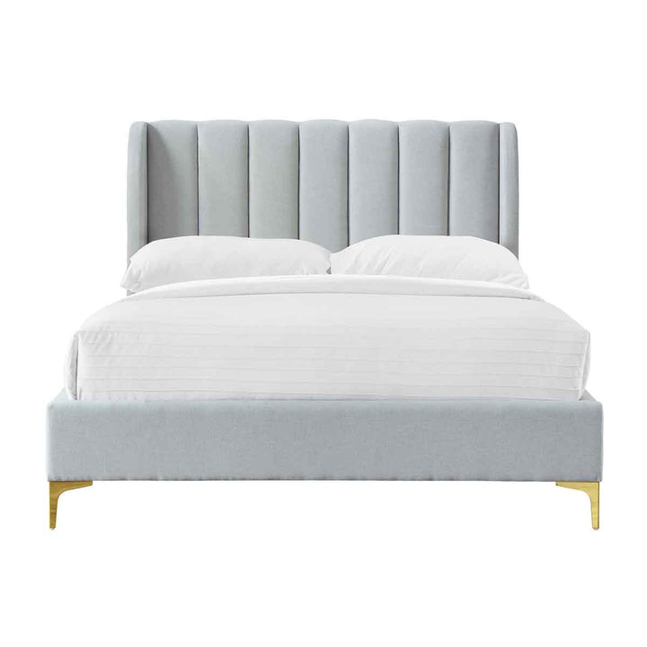 Georgia Fabric Double Bed (Light Grey)