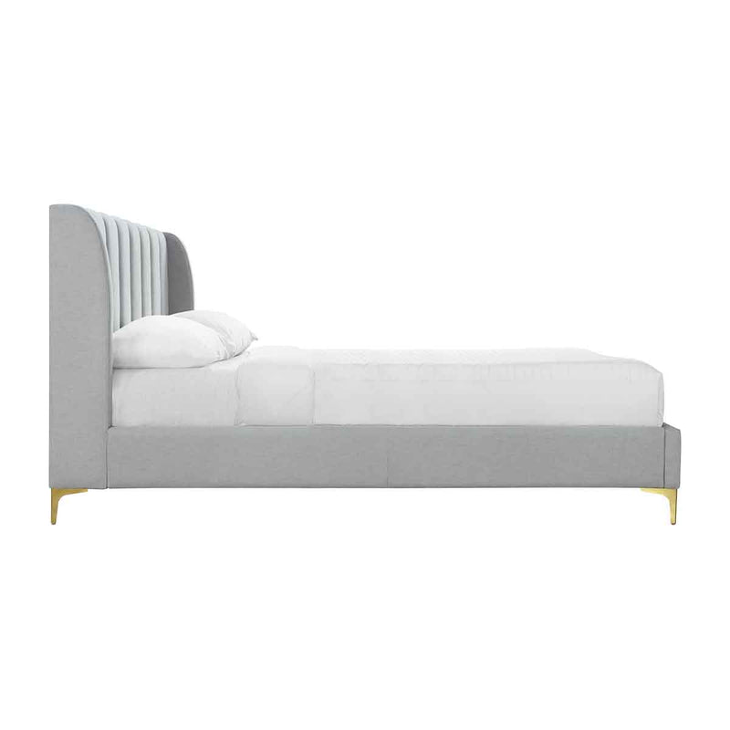 Georgia Fabric Double Bed (Light Grey)