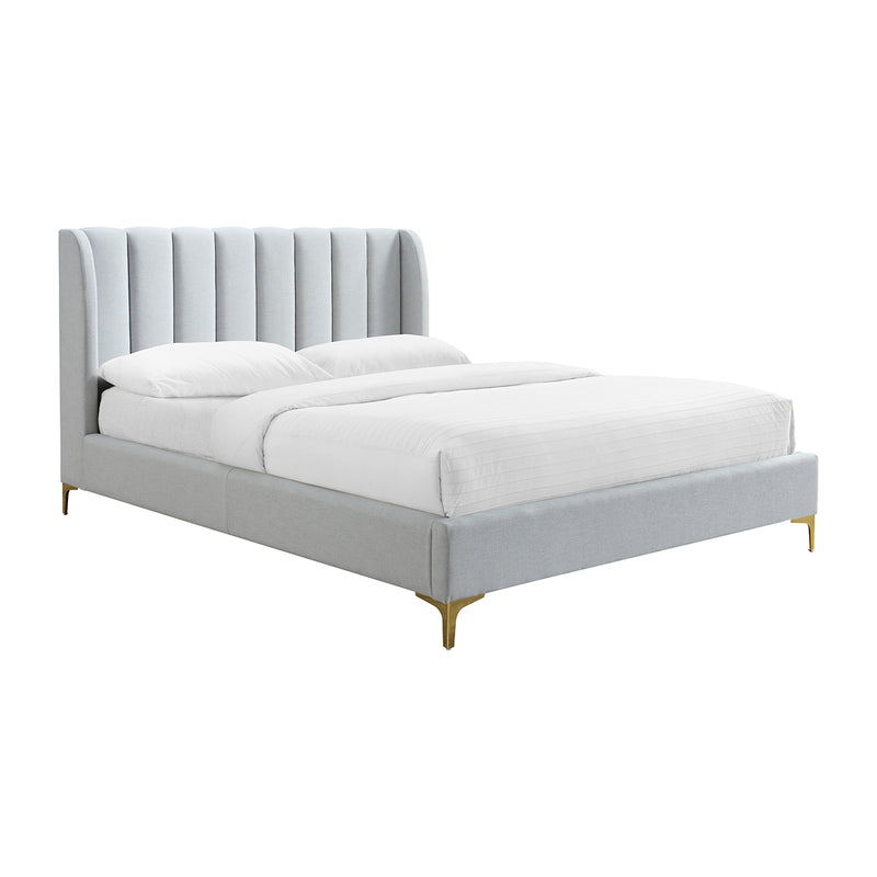 Georgia Fabric Queen Bed (Light Grey)