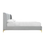 Georgia Fabric Queen Bed (Light Grey)