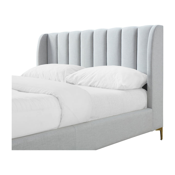 Georgia Fabric Queen Bed (Light Grey)