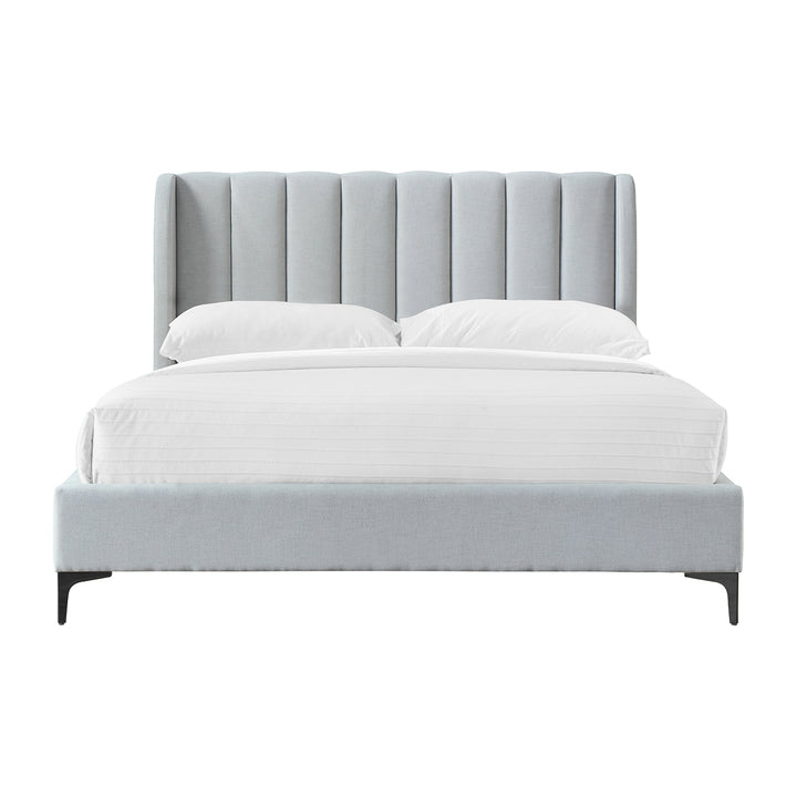 Georgia Fabric Queen Bed (Light Grey)