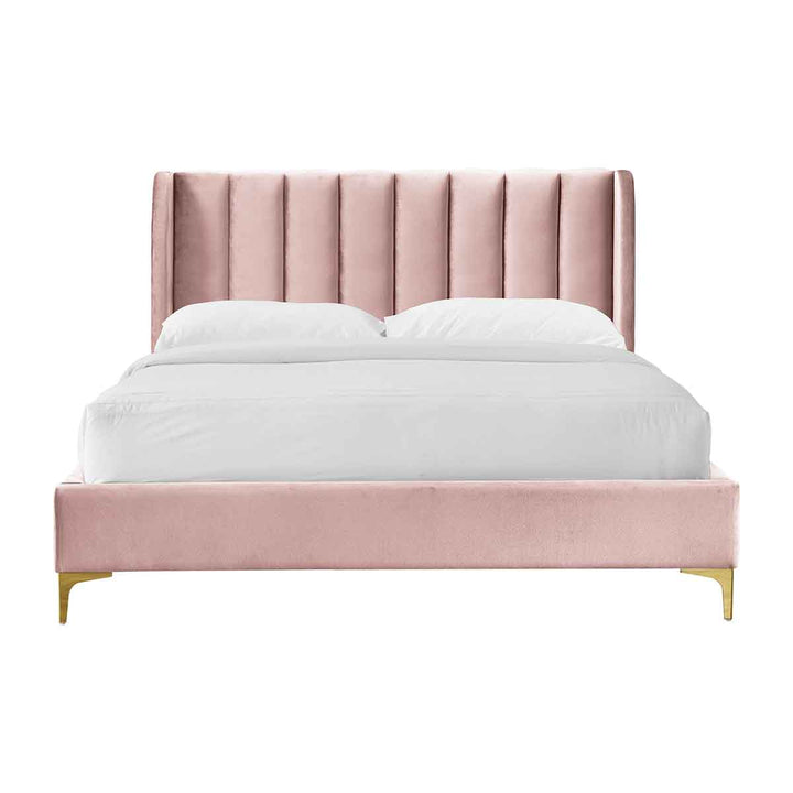 Georgia Velvet Queen Bed (Blush)