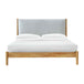 Luna Fabric King Bed (Oak, Light Grey)