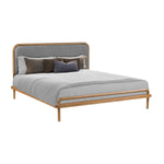 Norah Queen Bed (Oak, Light Grey)