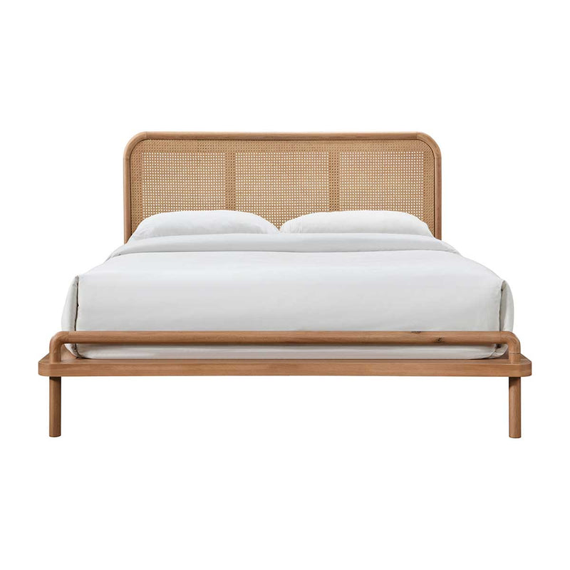 Norah Rattan Double Bed (Oak)