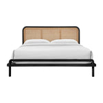 Norah Rattan Queen Bed (Black, Natural)