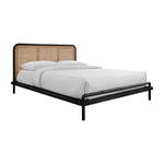 Norah Rattan Queen Bed (Black, Natural)