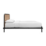 Norah Rattan Queen Bed (Black, Natural)