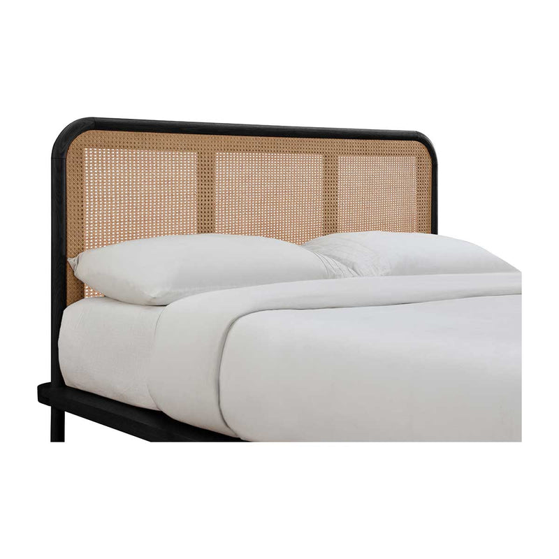 Norah Rattan Queen Bed (Black, Natural)